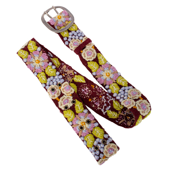 Jenny Krauss Morning Glory Floral Embroidered Wool Ladies Belt